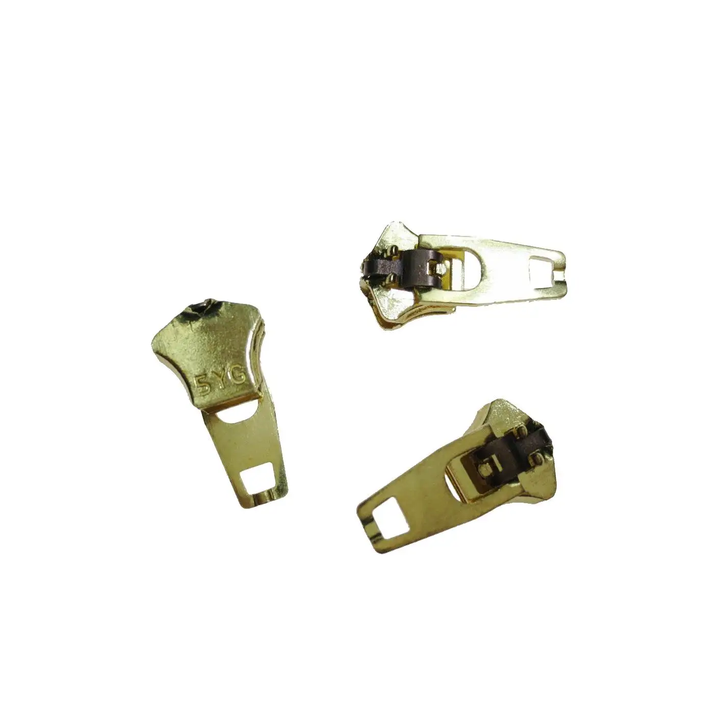 Promotional clothing luggage design accessories brass zipper pull eco-friendly zipper sliders
