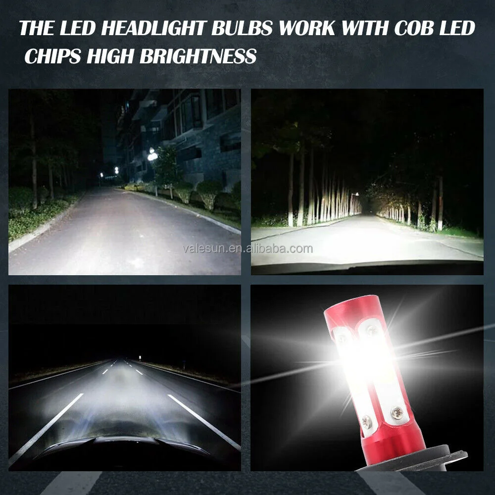 valesun new arrival Car H4 Led Lights 4 Sides Led Headlight X7 6000k 18000lm Led Headlight Bulb 9005 9006 9007 H4 H7 H11 lamp