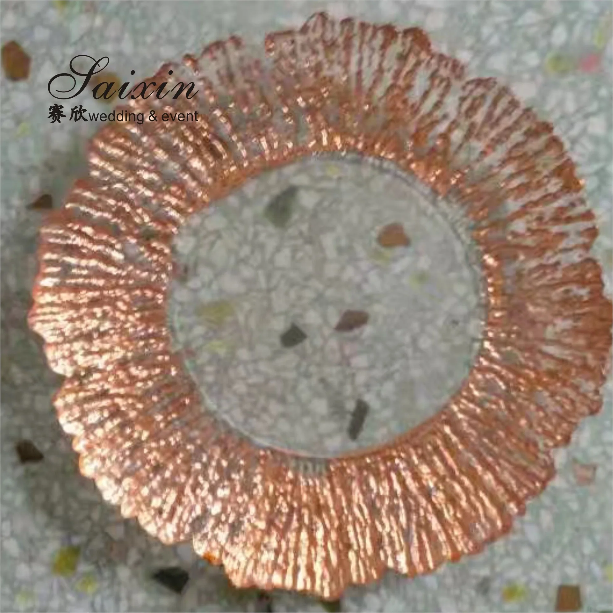 China factory hot sale gold rim glass charger dish for Restaurants