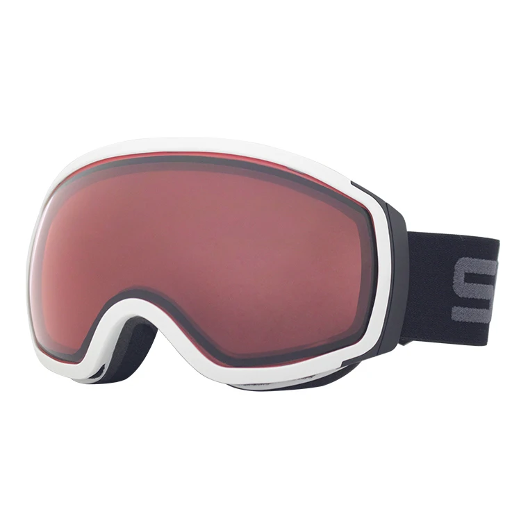 Classic frame Adults ski protective eye goggles low price full red mirror ski goggles
