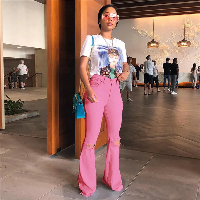 M159-clothing vendor vintage  flare pants bell bottoms ladies white jeans