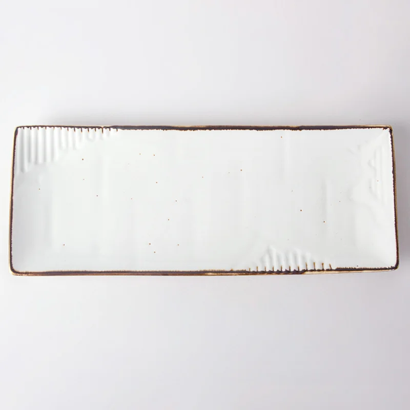 Top Choice Banquet Lunch Rectangle Plate Ceramic, Restaurant Plate Porcelain