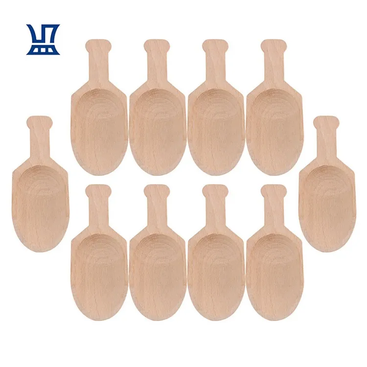 BQLZR Free Shipping Spoon Natural Wholesale Creative Mini Wooden Scoop Shovel Wooden Serving Spoon Wood