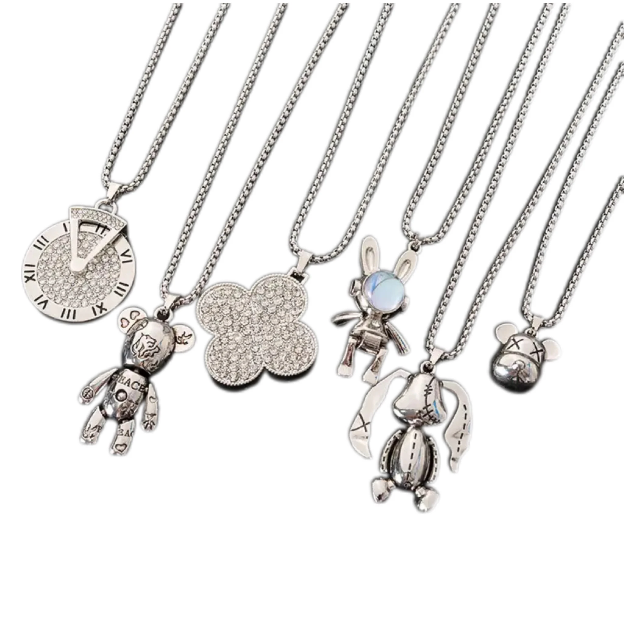 Simple Metal Clavicle Chain Rabbit Pendant Necklaces Men Women Cool Hip Hop Bad Bunny Necklace Quality jewelry