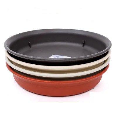 Salable Decorative With Tray Custom Logo Flower Pot Sizes Round Plastic Tray Flower Pot Tray