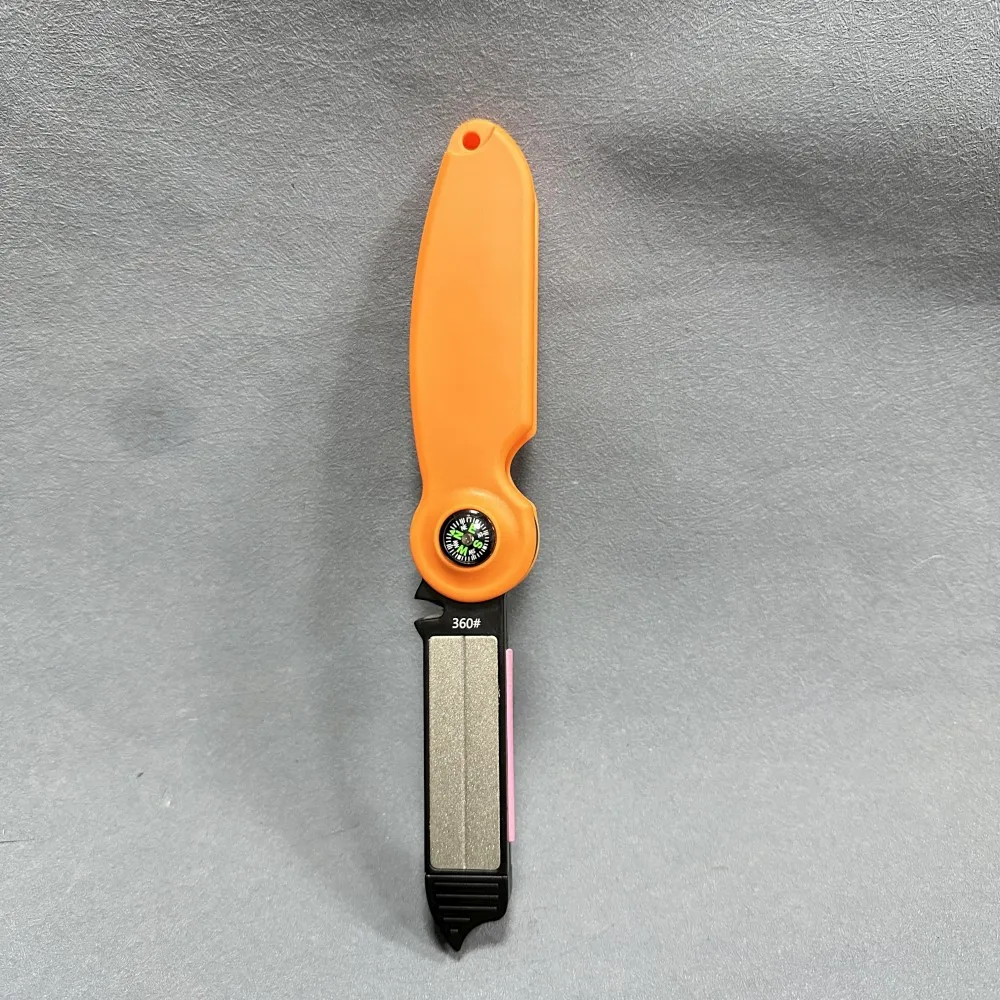 Diamond ceramic Knife Sharpener Portable Sharpeners fint whistle and compass 9-in-1 Multi Functional Outdoor Knife Sharpener