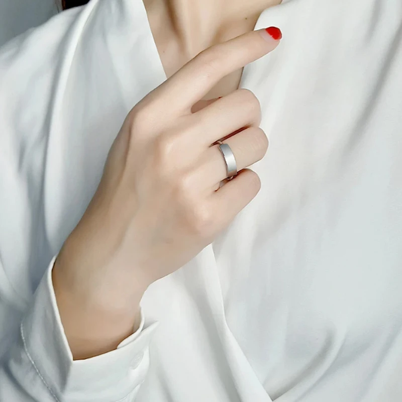 Custom Signet Ring Fashion Women Jewelry Engraved Name Number Personalized Rectangle Stamp Band Stainless Steel Finger Ring