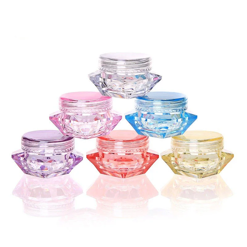 Cosmetic Sample Empty 3g 5g Container Plastic Cosmetic Pot Jars Rhomboid Makeup Jars Bottles for Eye Shadow