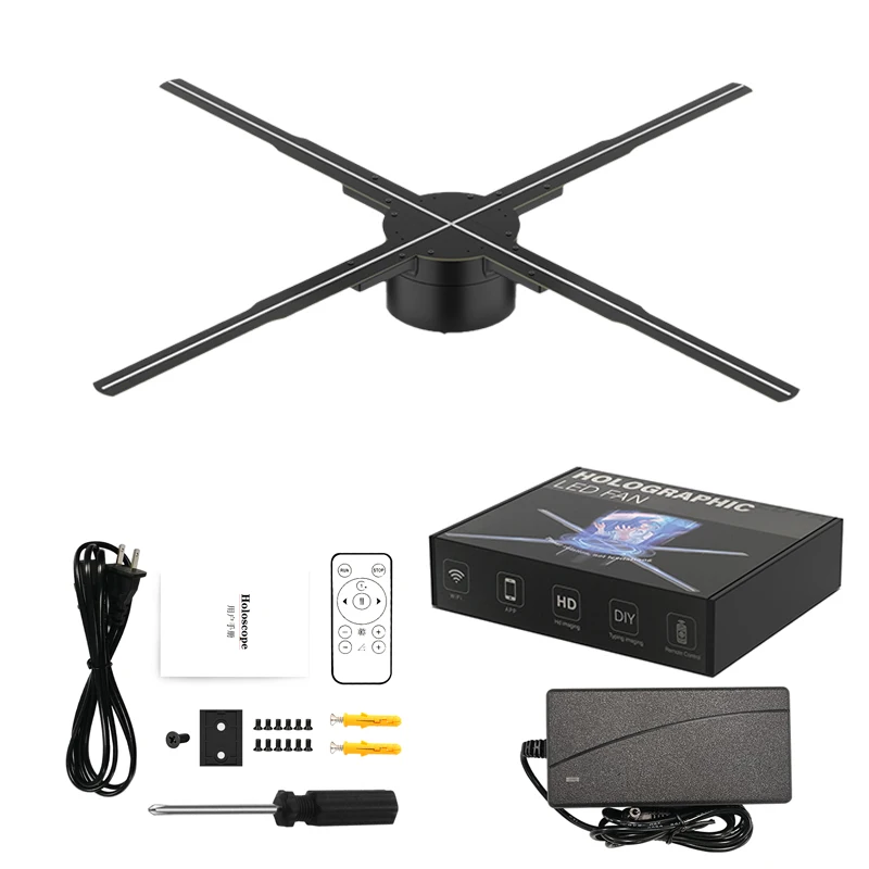 3D Advertising Player 65CM Rotation Luminous WIFI Connection Upload Material Advertising Logo Light Projector