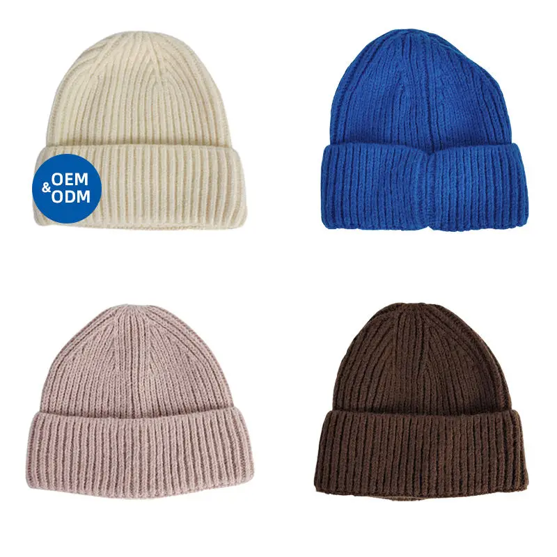Custom Beanie Hats Logo Printed Jacquard Embroidery Winter Knitted Hat Winter Skull Beanies