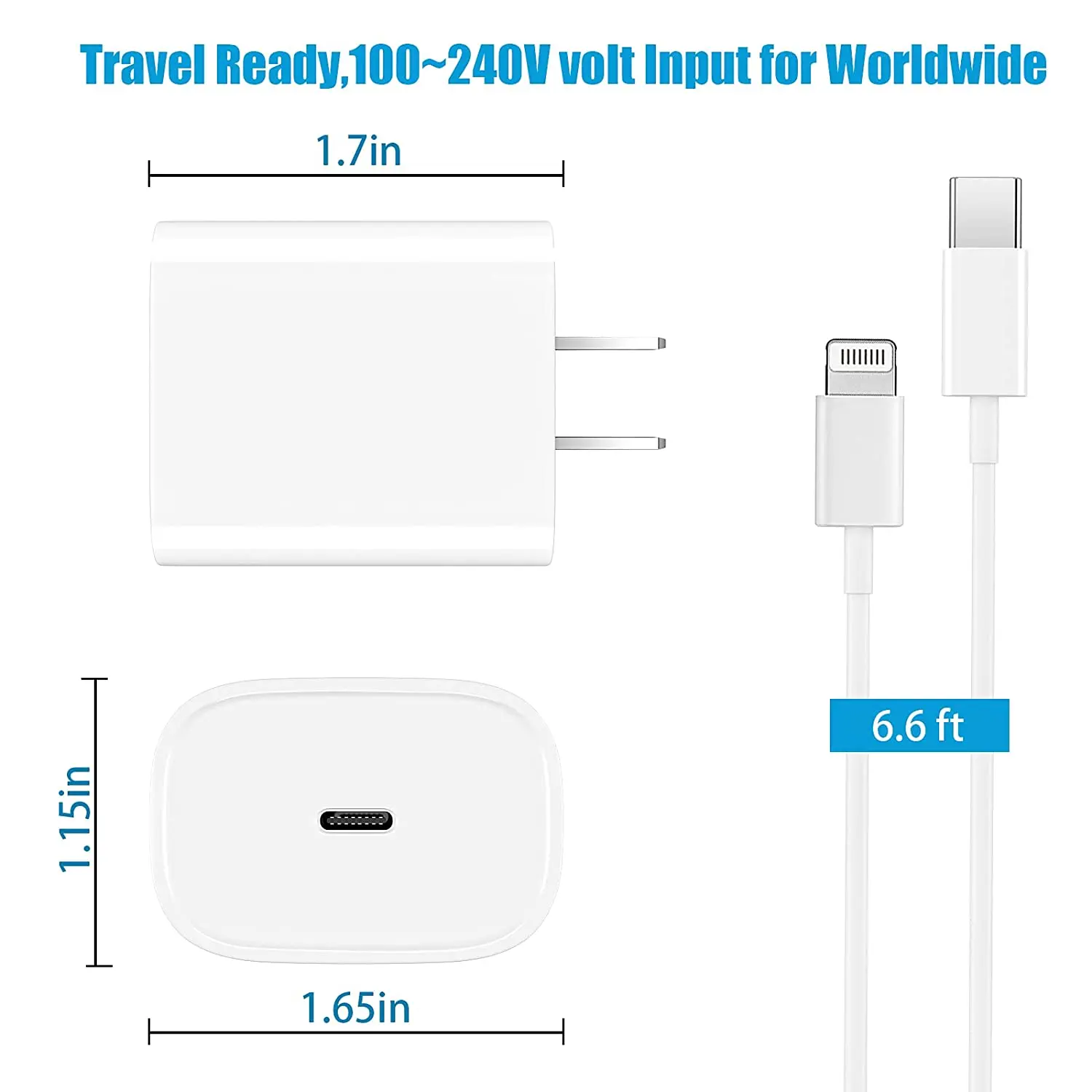 Best Selling Original 20W USB C PD Charger For Iphone 14 13 12 Portable Type C Wall Charger