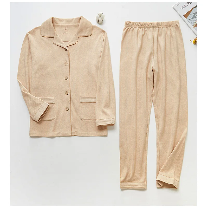 100% GOTS Organic Colored Cotton unisex Loungewear Solid Brown/Grey Leisure Wear for Women and Men