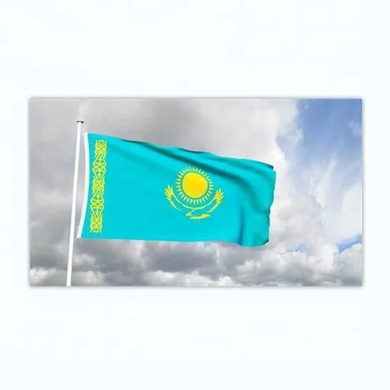 Custom Design Polyester 3 X 5 FT Kazakhstan Flag Republic of Kazakhstan Flags