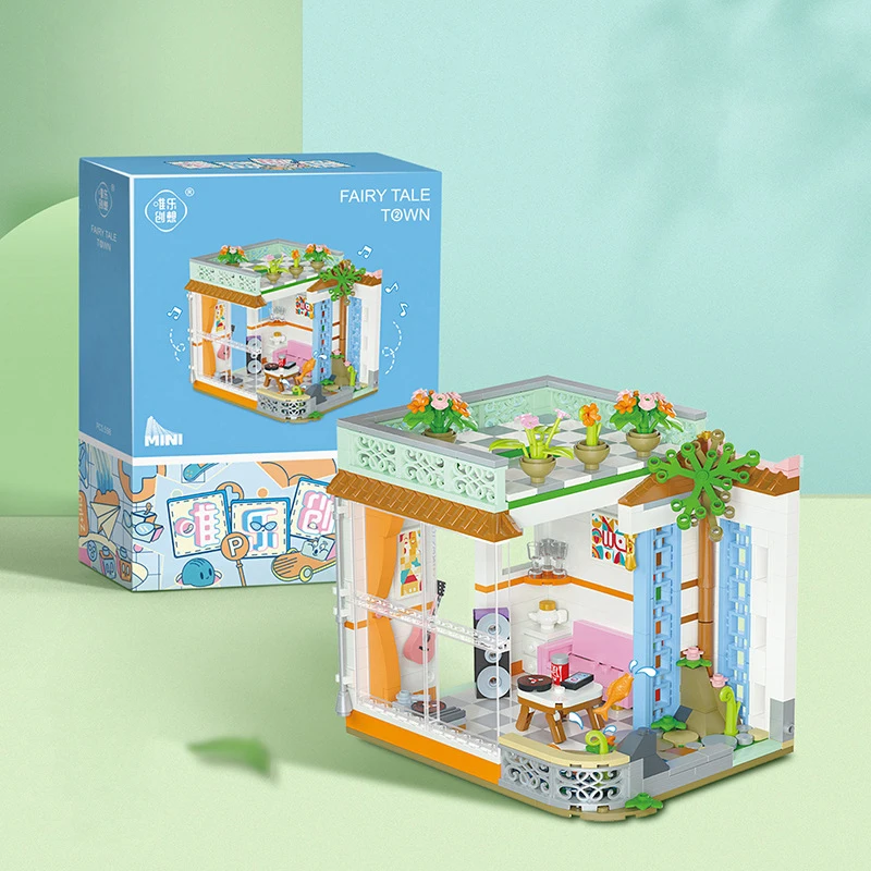 Wholesale new product mini house beautiful street view educational toys building blocks