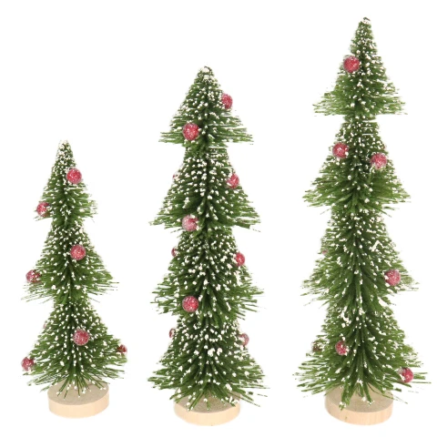 Wholesale Retro Handmade Four-story Tower Tree Ornament PVC Christmas Table Decoration Artificial Christmas Tree Ornament
