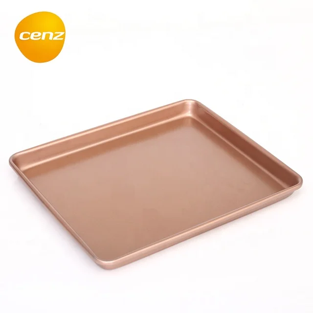 Антипригарная форма для печенья, Золотая поднос для выпечки, прямоугольная форма для выпечки, хрустящая глубокая тарелка для выпечки в духовке, форма для печенья и печенья