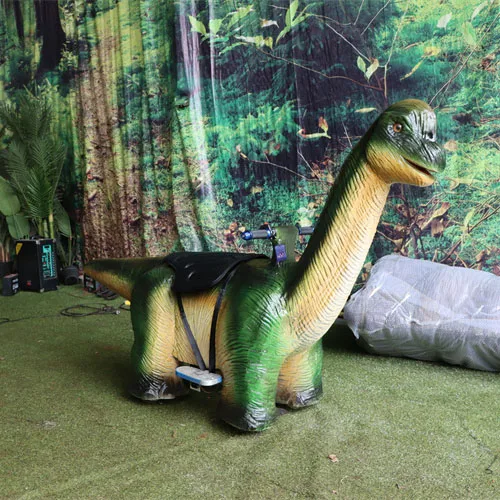 Mini Electric Dinosaur Ride for Kids Battery Motorized Metal Toy for Indoor & Adventure Park Use