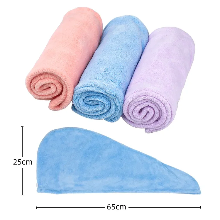 Wholesale 100% polyester microfiber hair towel quick dry custom hair towel wrap turban microfiber