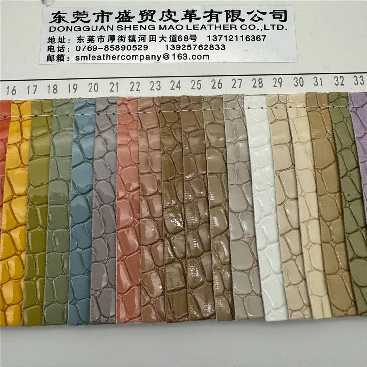 In stock metallic bright Square shape embossed snake skin faux leather eco friendly pu leather for shoe