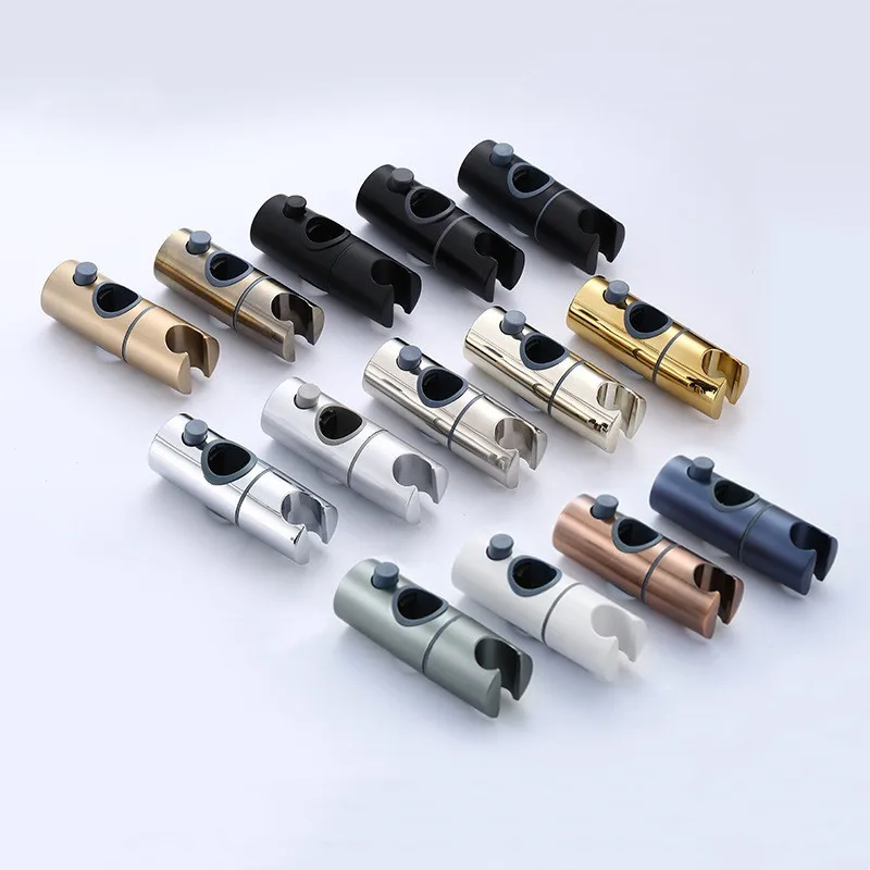 Bathroom Chrome Plated Adjustable ABS Plastic Shower Head Clamp Holder Rail Bracket Shower Slider