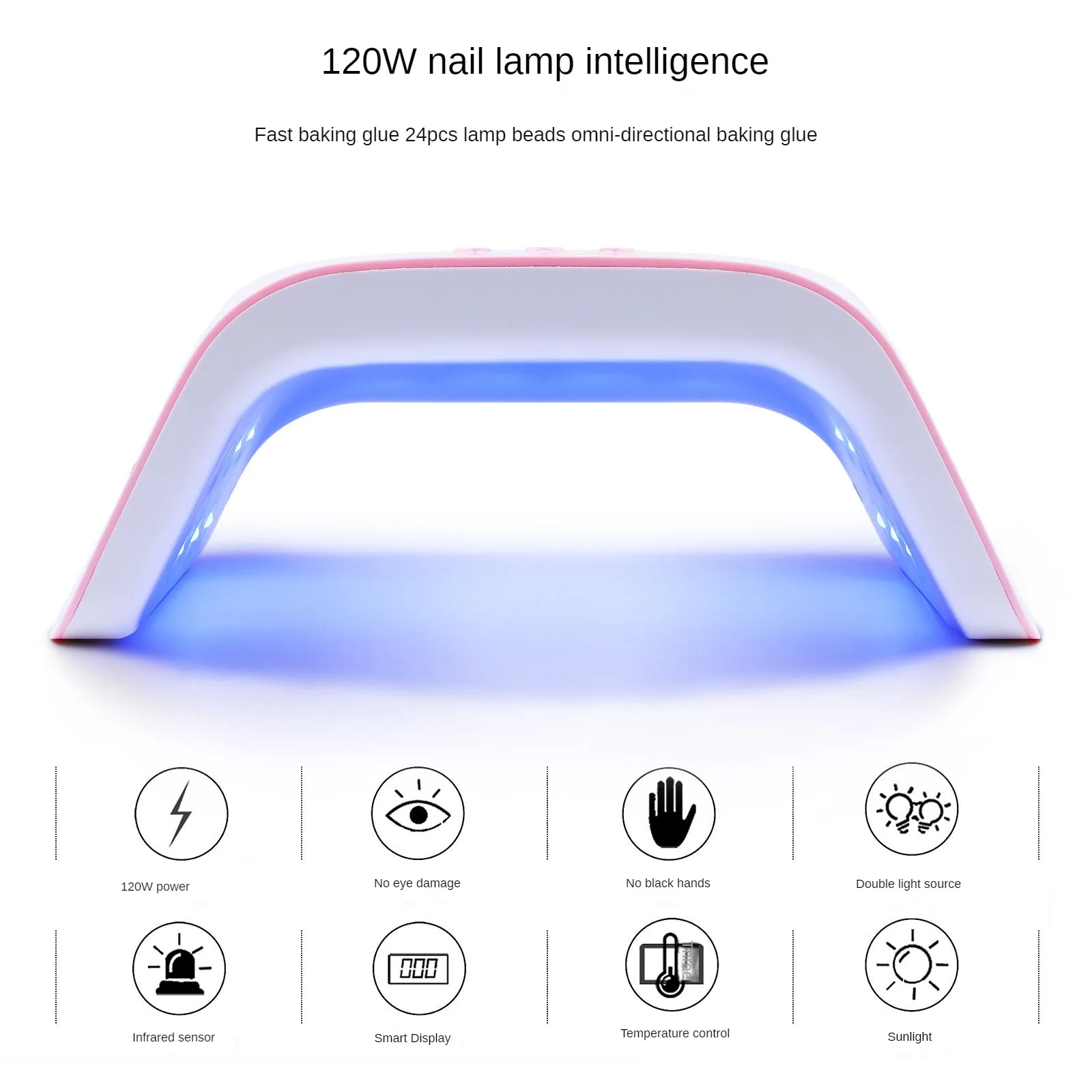 120W Nail Lamp Professional Hot Sale Nail Curing Art Machine Salon Polish Gel Sun Dryer Uv Led Pour Nails Art
