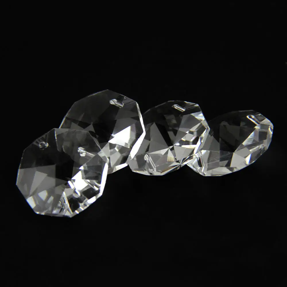 Home Decoration 28mm Transparent Crystal Chandelier Beads Prism Diamond Cut Chandelier Crystal Accessories Beads Chandelier