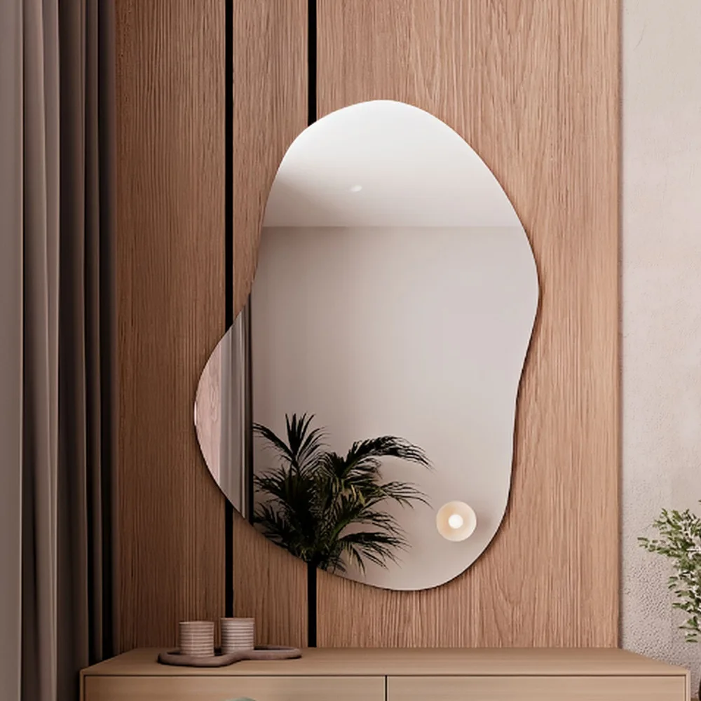 Creative Irregular Wall Hanging Smart Bath Mirrors Bedroom Vanity Makeup Cloud Shape with Light Mirror