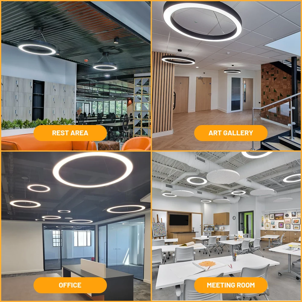 Brandon Wholesale Custom China Big Round Pendant Light Aluminum Led Profile Bar Hotel Home Decorative Chandelier Hanging Lamp