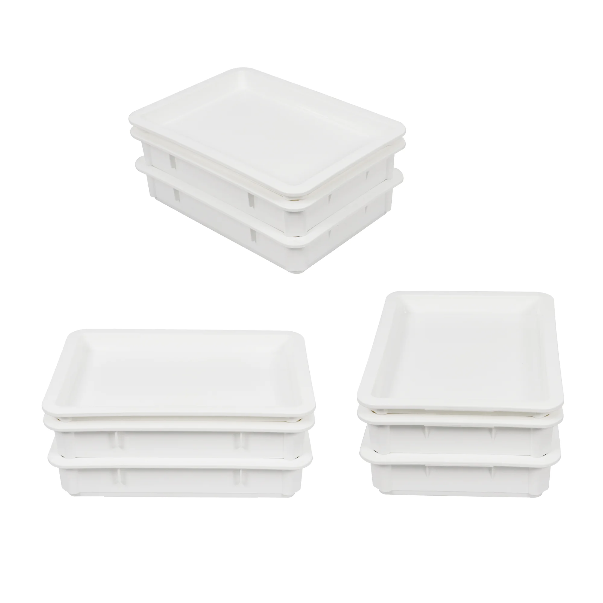 JOIN High Quality Stackable Pizza Dough Tray Bakery Storage Container Rectangular Bread Fermenting Tray Plastic Pizza Dough Box