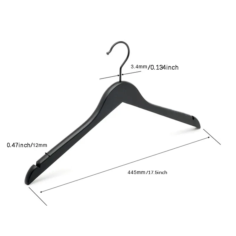 customized color wooden Clothing Hanger Custom LOGO Matt Black Wooden Brand Coat Suit Hangers for Clothes