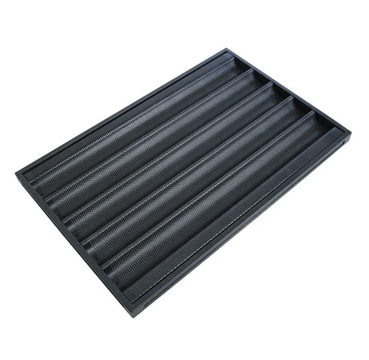 Commercial Grade Customizable Bakery Bakeware Aluminium French Bread Baking Tray Baguette Baking Pan Long Loaf Bread Tray