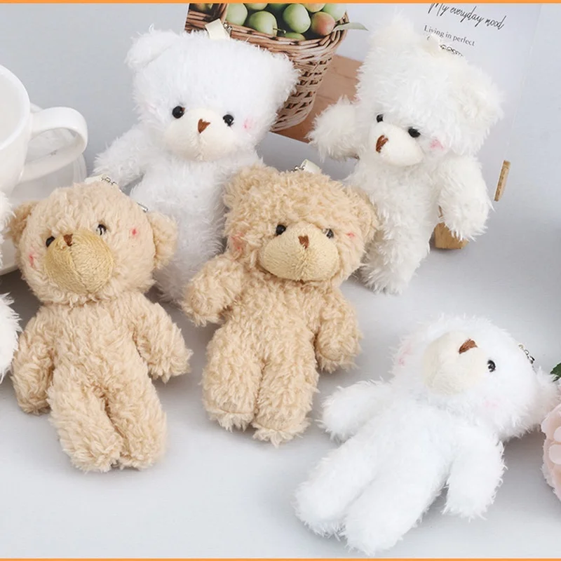 hot sale 12CM plush teddy bear with keyring small size stuffed teddy bear plush toy with keychain
