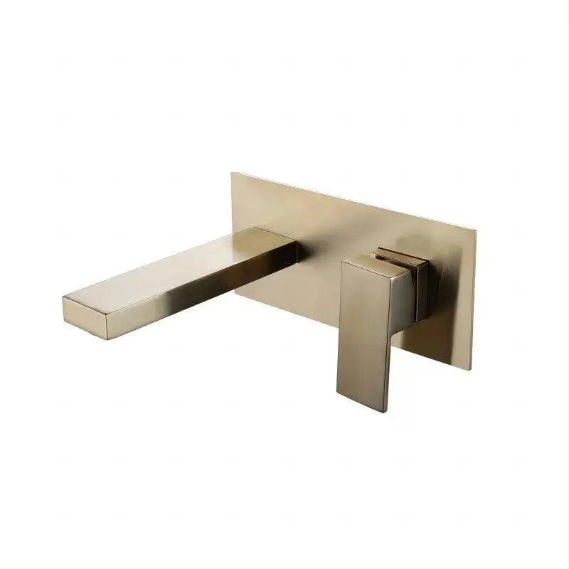 Простой черный цвет настенный латунный Смеситель для раковины