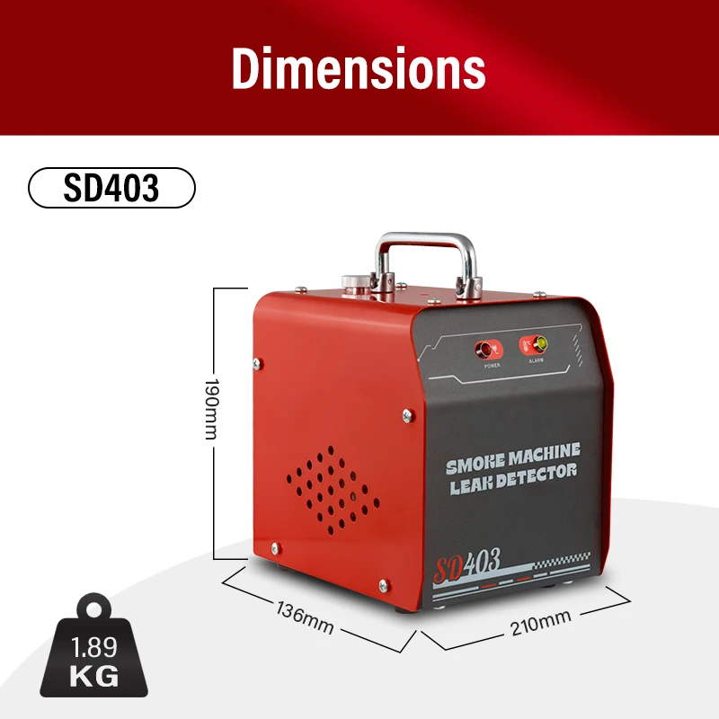 SD403 Automotive Smoke Machine with Air Pressure Leak Detector Car Trucks EVAP Detect Pipe Smoke Leakage Analyzer