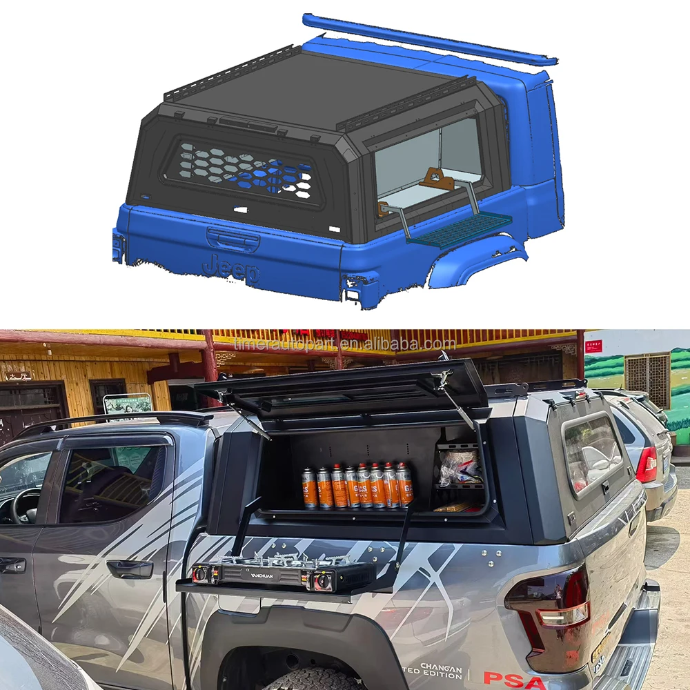 Pickup Truck Hard Camper Cover Side Kitchen Cupboards Island outdoor Kitchenware With Double Stoves RANGER T7 F150