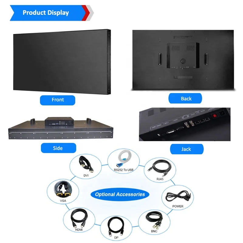 55' factory directly sell wall solution manufacturer advertising system stage new product display lcd video wall screen