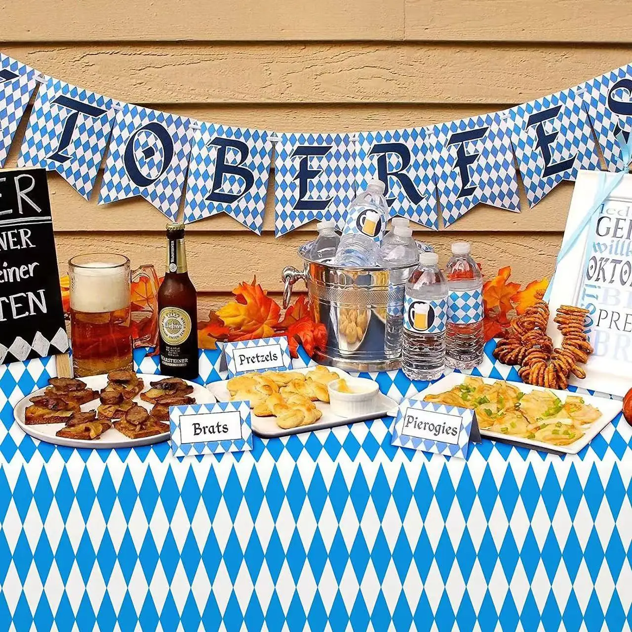 Мюнхский пивной фестиваль баннер, праздничное украшение, сине-белый флаг Гра, баварский флаг, висящий флаг