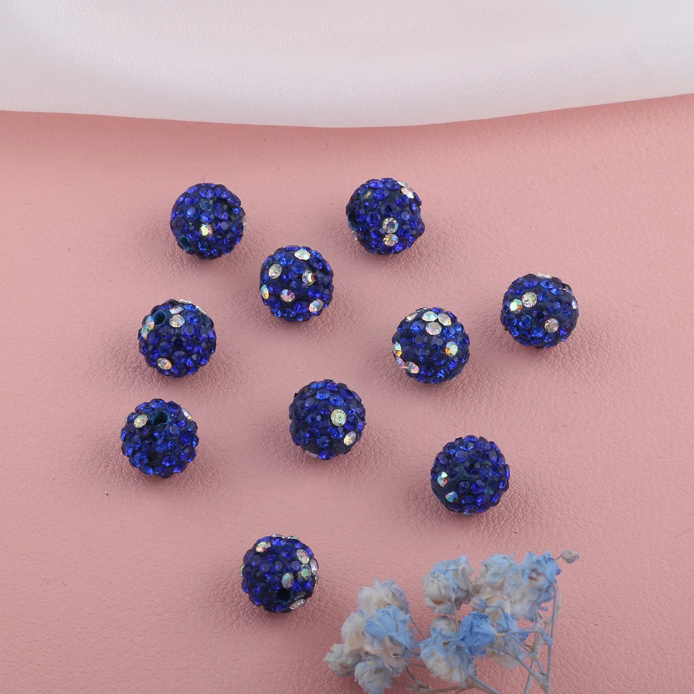 100pcs/bag 10mm Crystal Rhinestone Beads DIY Wholesale round Ceramic Crystal Ball jewelry for Jewelry Making
