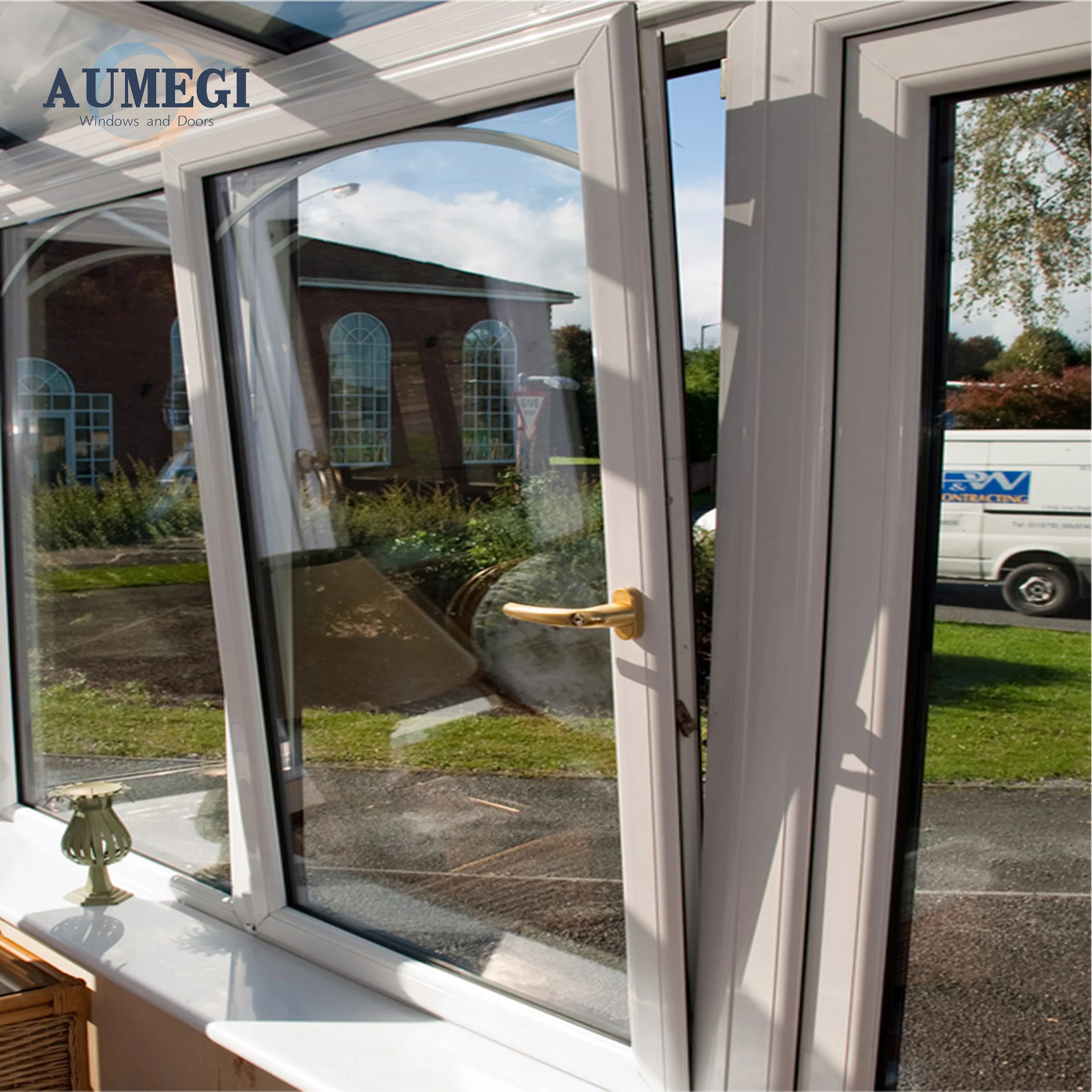 AUMEGI American NFRC aluminum Narrow edges and wide field of view energy efficient casement window