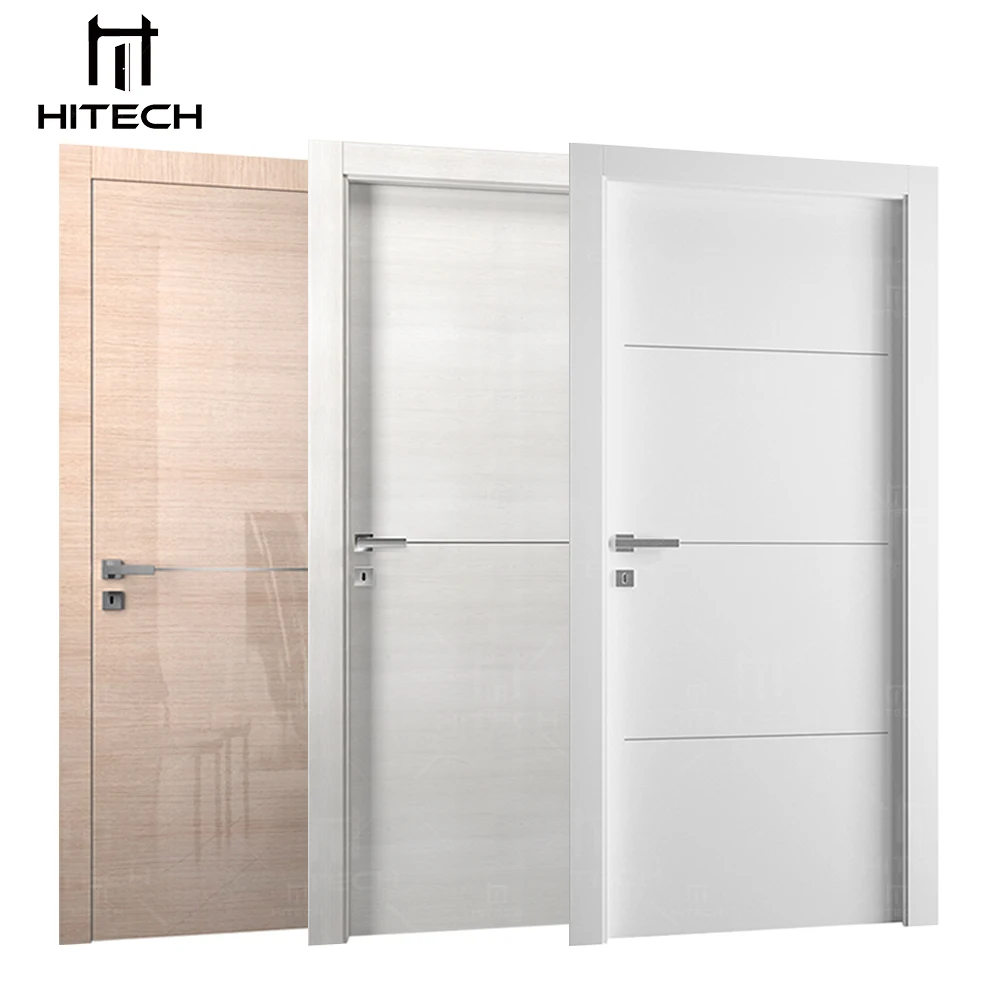 Hitech factory price wooden flush doors design house interior room solid wood door modern home internal bedroom door