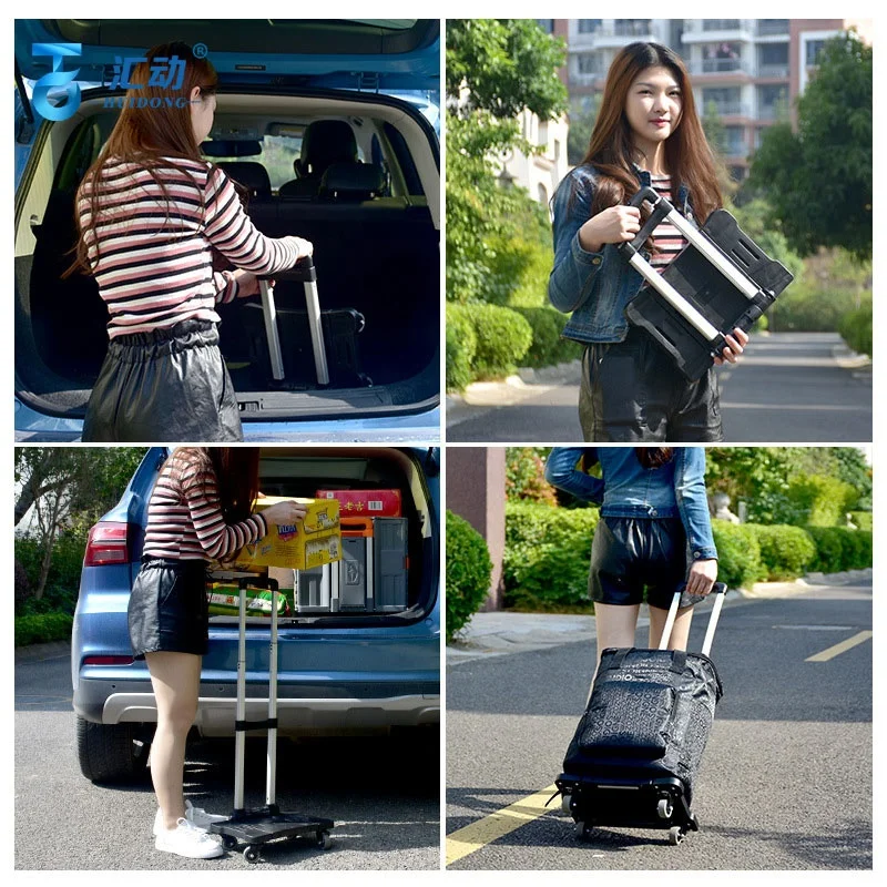 Дома лекго складывающаяся верхняя часть левого и правого Выдвижной 4 алюминиевые чемоданы с тихими колесами тележка для багажа немой продуктовые