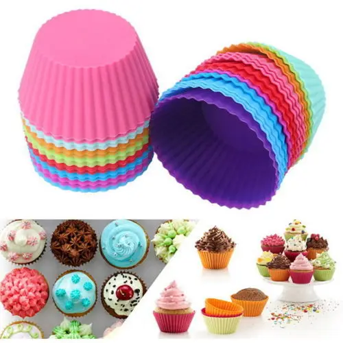 Silicone Cupcake Baking Cups Molds Reusable Cupcake Holder Muffin Liners Air Fryer Cups For Party No Smell Safe Food Grade