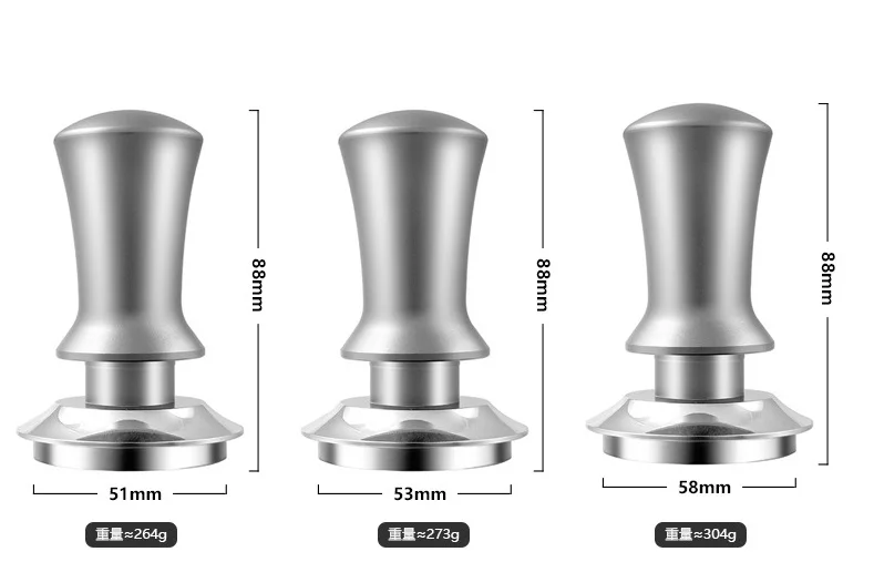 High Quality Stainless Steel Spring Loaded Coffee  Tamper 51 53 58 mm Coffee Tamper OEM