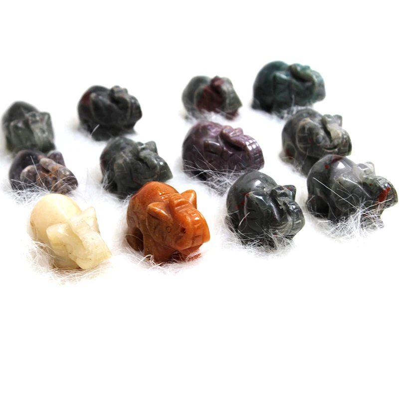 Wholesale natural gemstone  animals carved crystal elephant quartz stone for Home Decoration