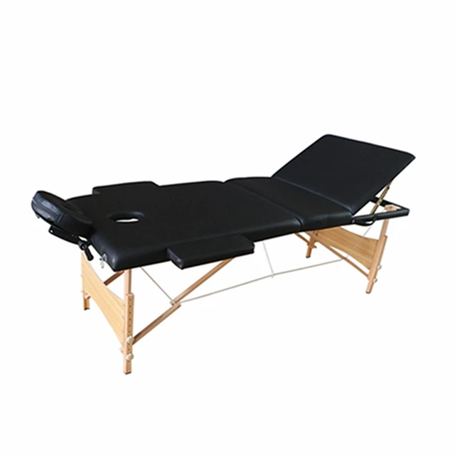 Portable Black Tattoo Table for Makeup and Massage Bear Not Easy Broken Leather Massage Tattoo Bed