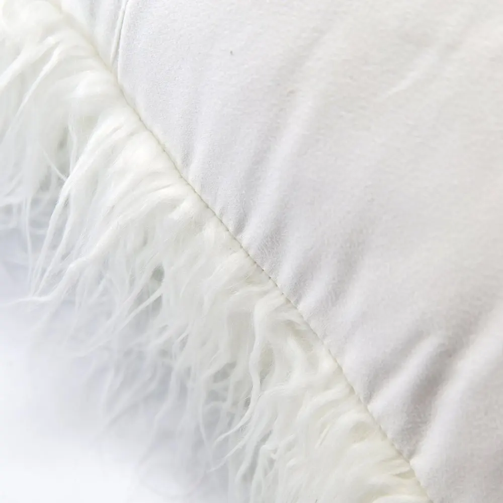 Decorative New Luxury Series Style Faux Fur Throw Pillow Case Cushion Cover for Sofa Bedroom Car