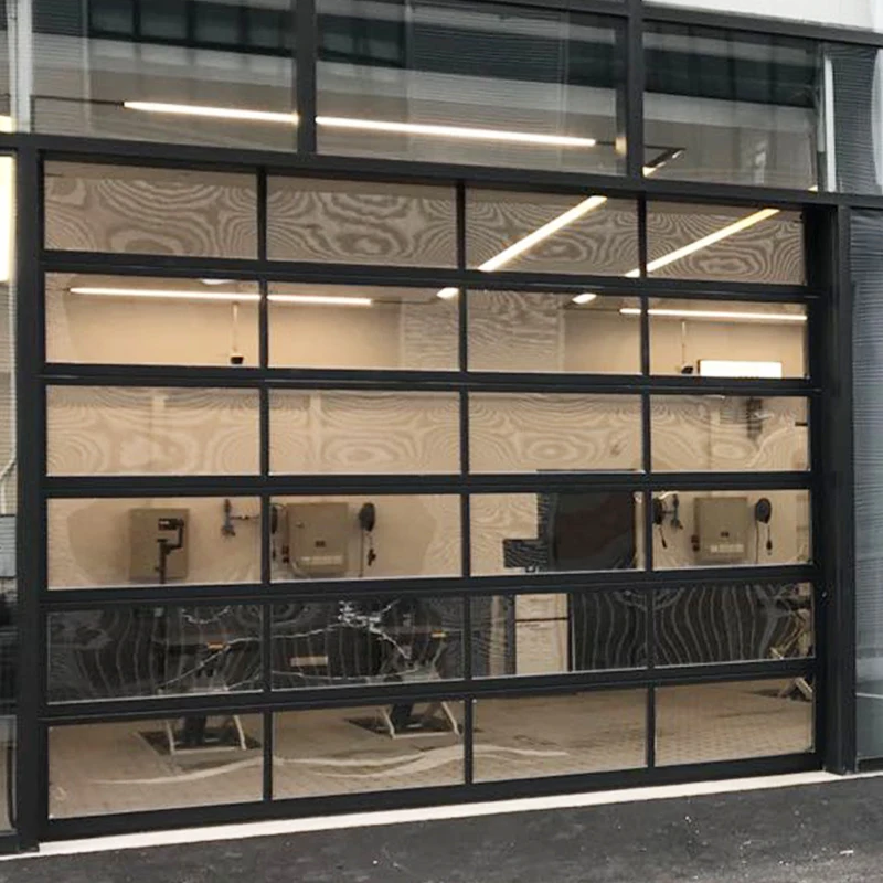 New Black Polycarbonate Finger Protection Modern Glass Plexiglass Garage Doors