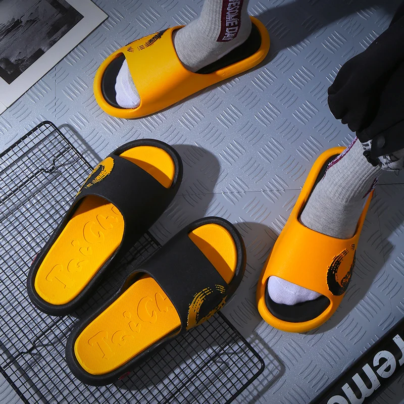 Chinese pattern OEM four season unisex anti slip EVA insole Men Outdoor Slippers