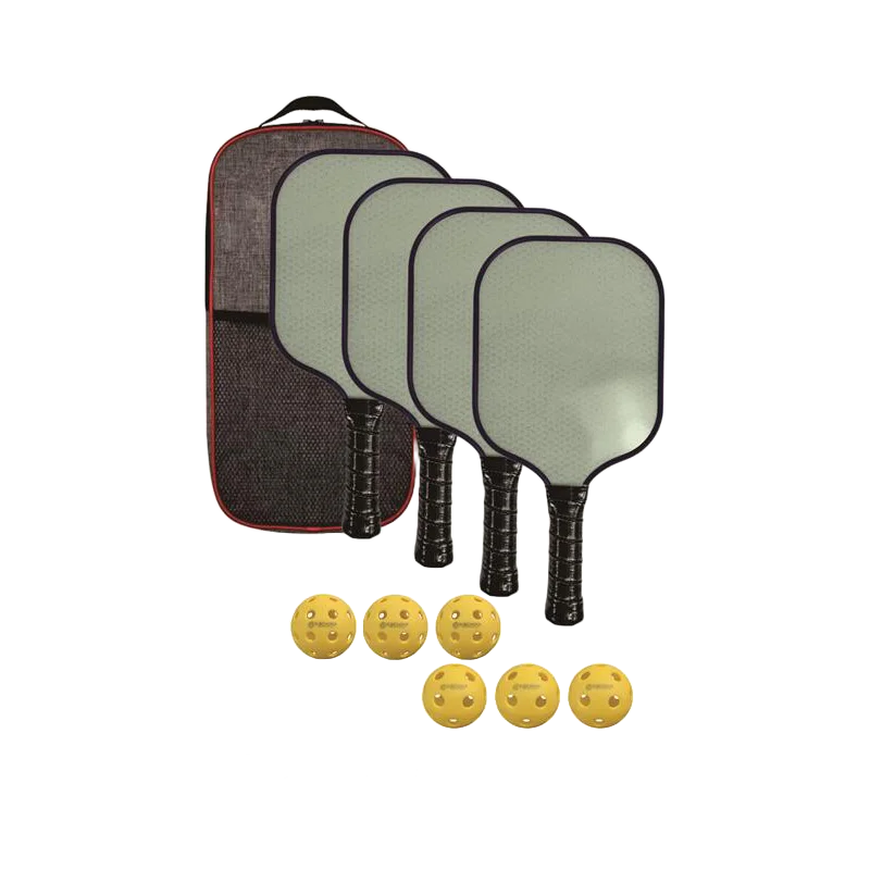 Professional OEM Custom Wholesale USAPA High Quality Smooth Surface PP Honeycomb Inner Core Glass Fiber Pickleball Racket Set