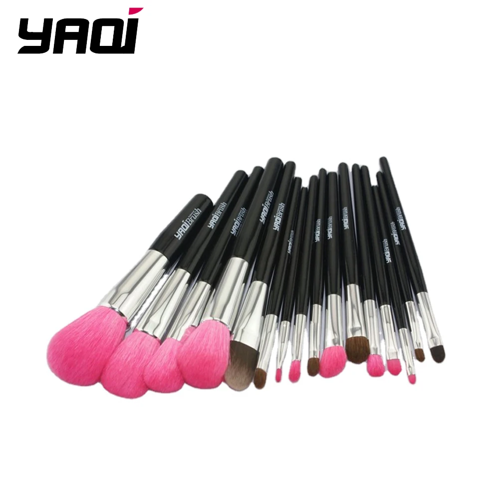 YAQI brush make set up Luxury Makeup Brush Set Kit,Wholesale Wood Handle foundation Cosmetic makeup brushes